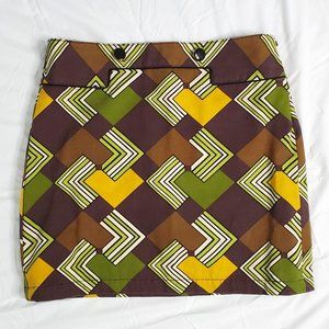 Geo Print Mini Skirt, Loft, Sz 8